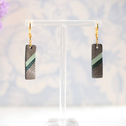 Boucles d’oreilles Sara argent et vert