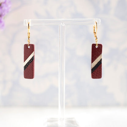 Boucles d’oreilles Sara bordeaux