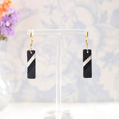 Boucles d’oreilles Sara noir et argent