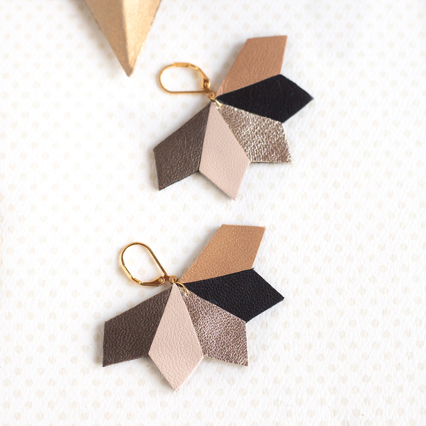 Brown and pink Clara earrings