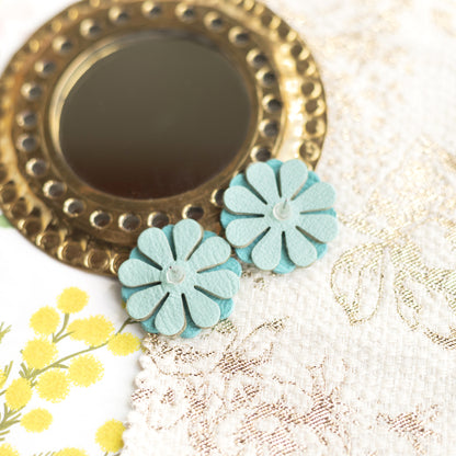 Boucles d'oreilles puces Aster bleu Caraïbes