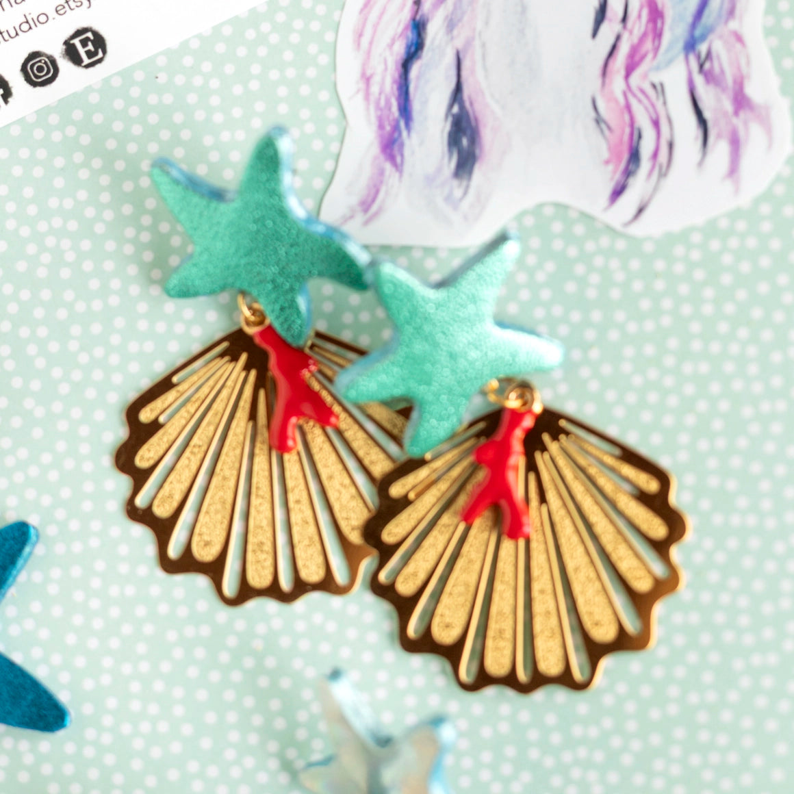 Boucles d'oreilles Atlantide - cuir et acier