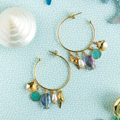 Boucles d'oreilles créoles Lagon