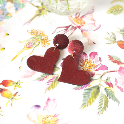 Boucles d'oreilles Mon Coeur Rouge