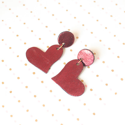 Boucles d'oreilles Mon Coeur Rouge