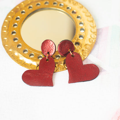 Boucles d'oreilles Mon Coeur Rouge