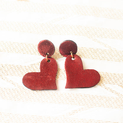 Boucles d'oreilles Mon Coeur Rouge