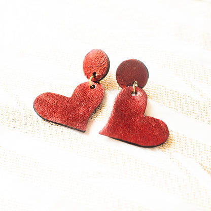 Boucles d'oreilles Mon Coeur Rouge