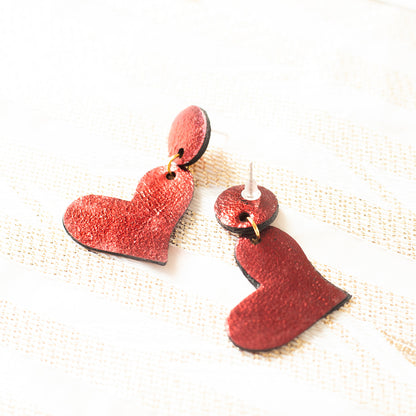 Boucles d'oreilles Mon Coeur Rouge