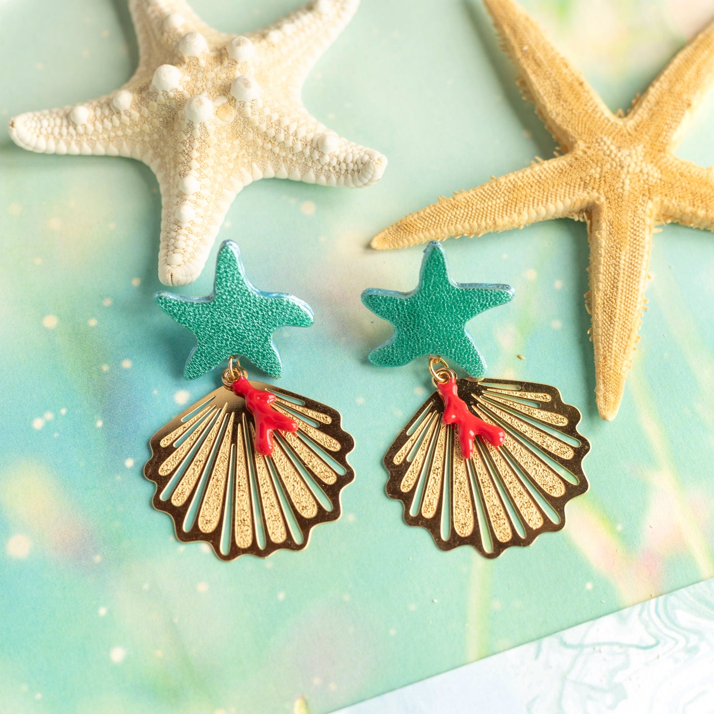 Boucles d'oreilles Atlantide - cuir et acier