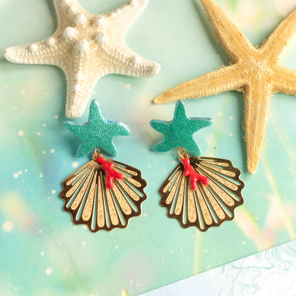 Boucles d'oreilles Atlantide - cuir et acier