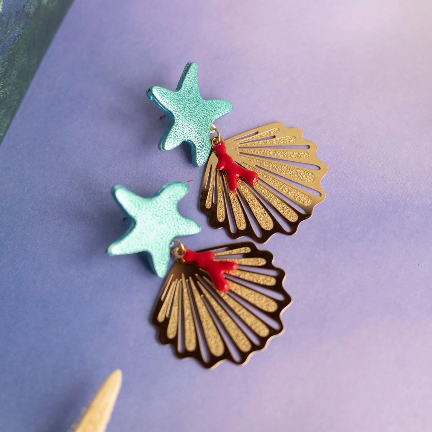 Boucles d'oreilles Atlantide - cuir et acier