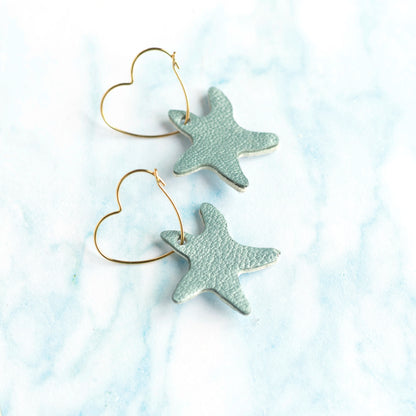 Boucles créoles Etoiles de mer holographique