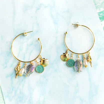 Boucles d'oreilles créoles Lagon