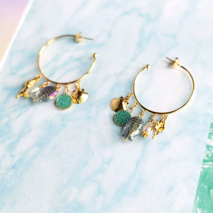 Boucles d'oreilles créoles Lagon