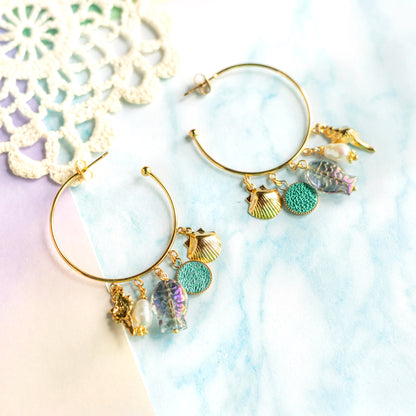 Boucles d'oreilles créoles Lagon