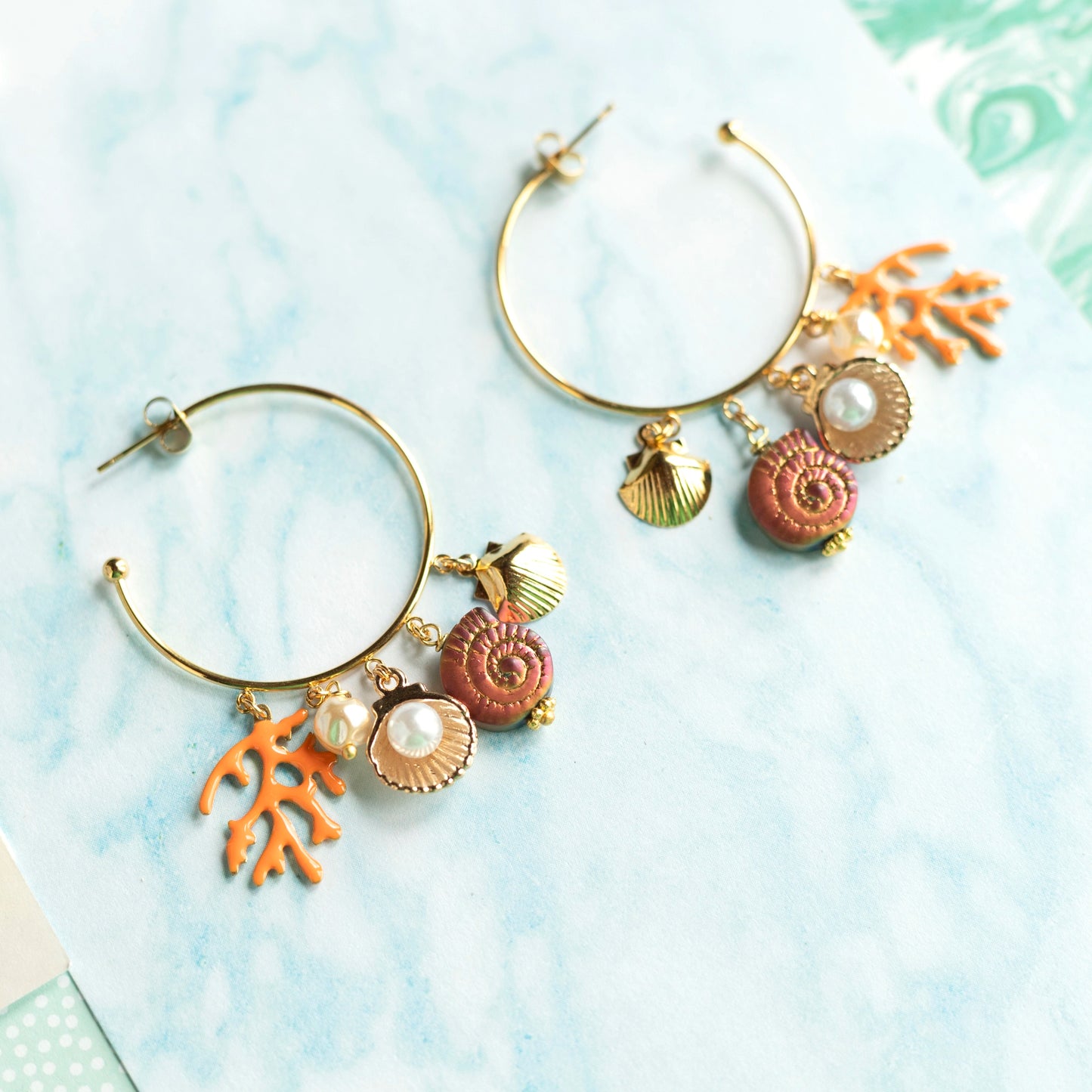Boucles d'oreilles créoles Coquillages