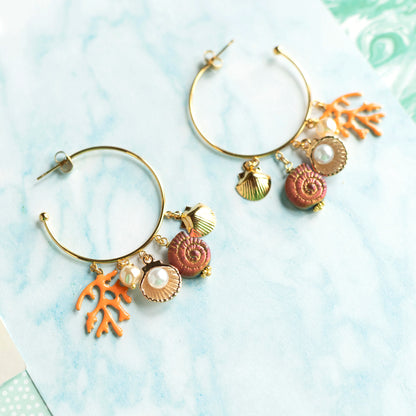 Boucles d'oreilles créoles Coquillages