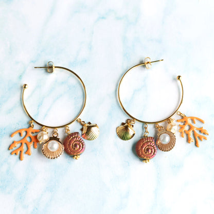 Boucles d'oreilles créoles Coquillages