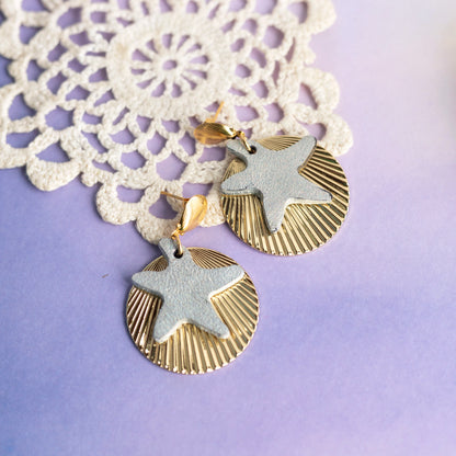 Boucles d'oreilles cuir et laiton - Rivages