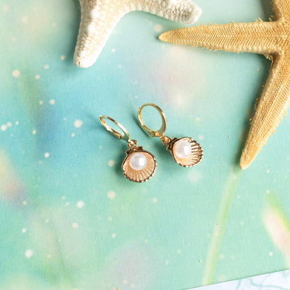 Boucles d'oreilles Coquilles perlées