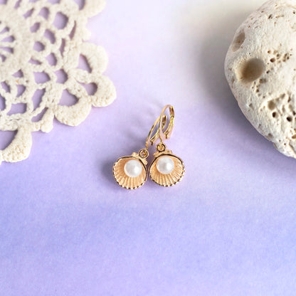 Boucles d'oreilles Coquilles perlées