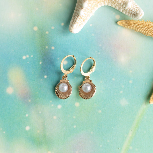 Boucles d'oreilles Coquilles perlées