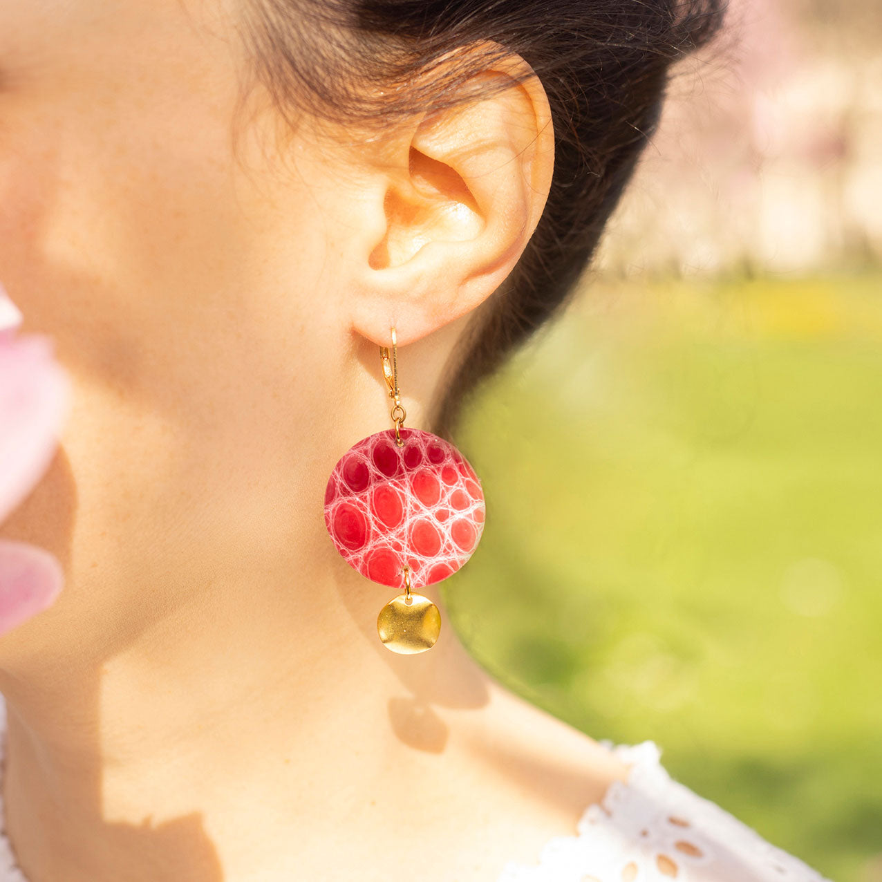 Bright pink Maude earrings
