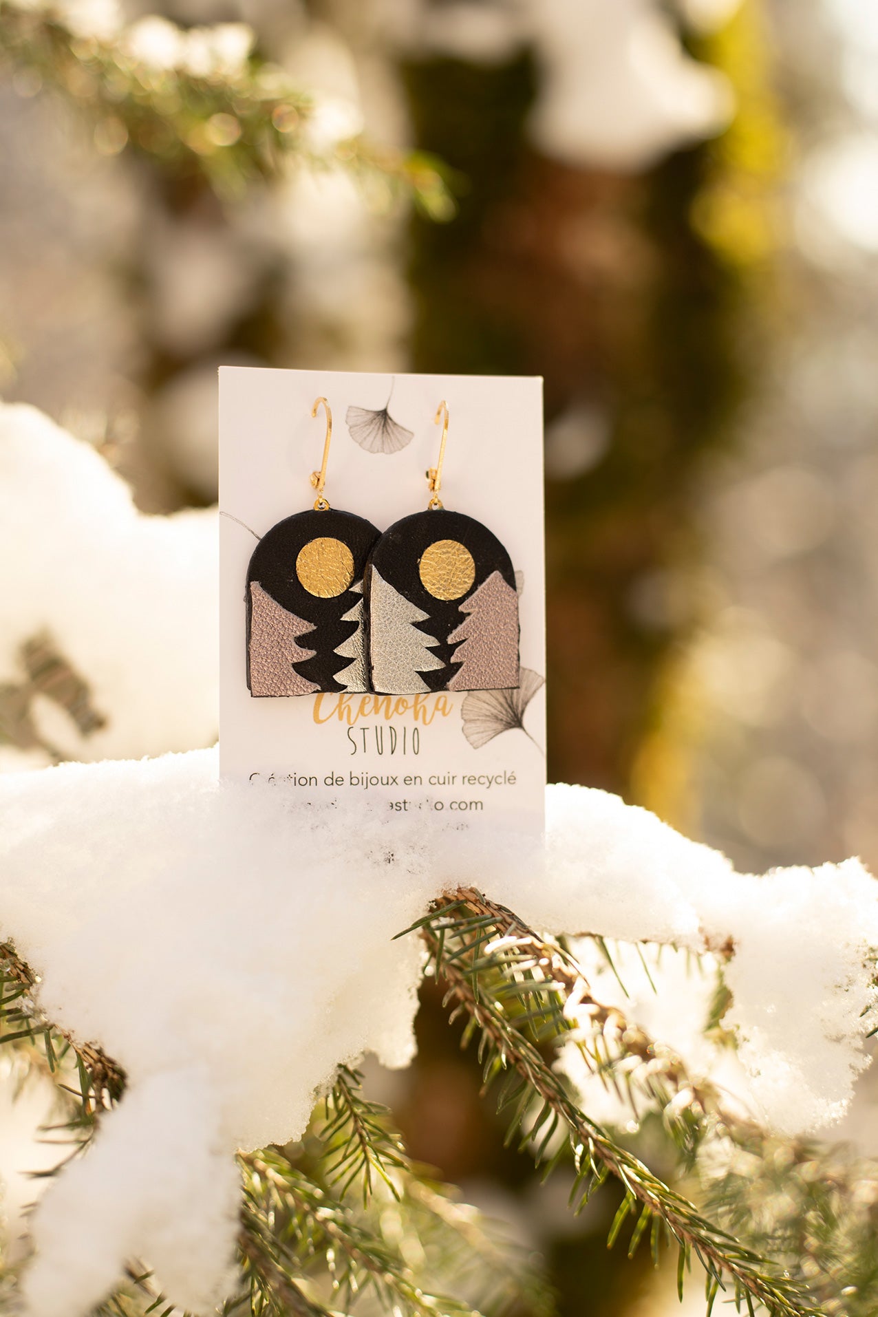 Boucles d'oreilles Paysage d'hiver