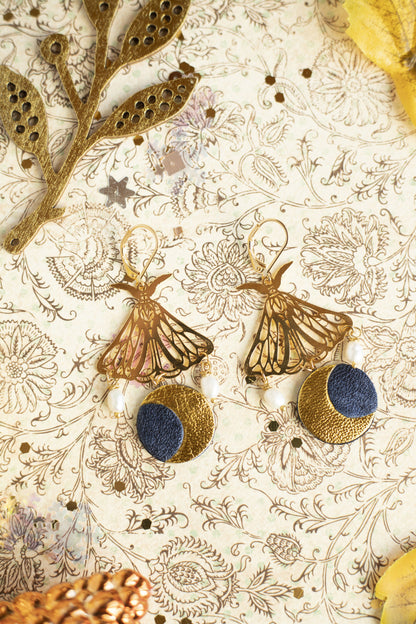 Boucles d’oreilles Papillons Lune