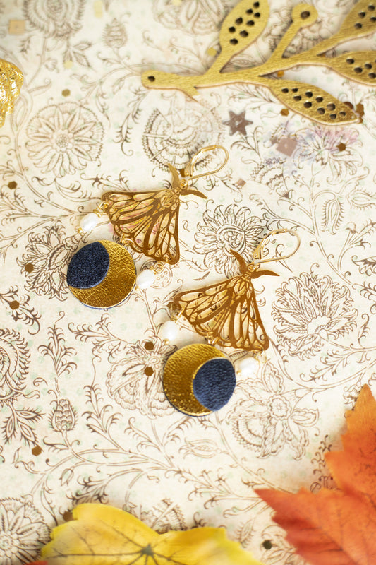 Boucles d’oreilles Papillons Lune