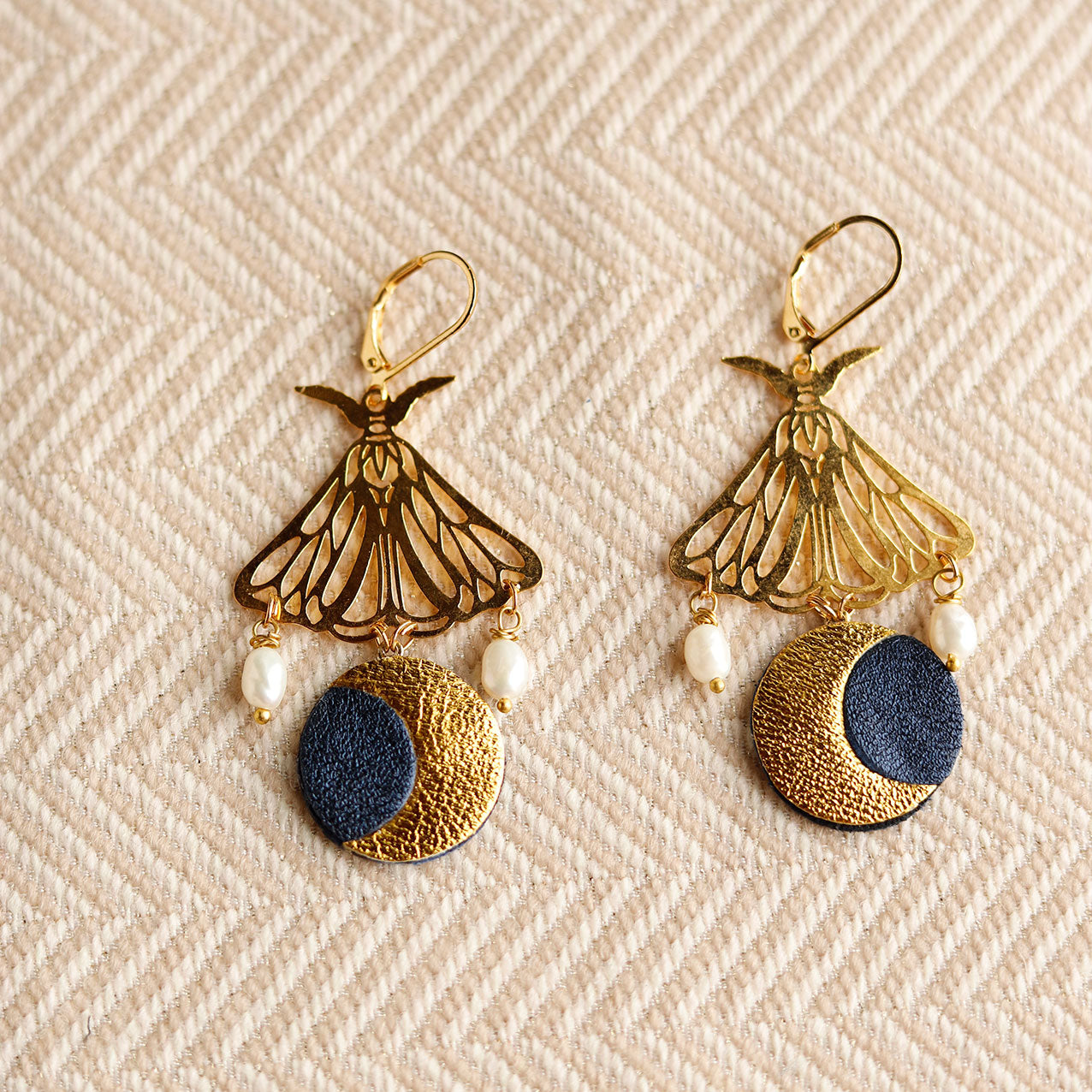 Boucles d’oreilles Papillons Lune