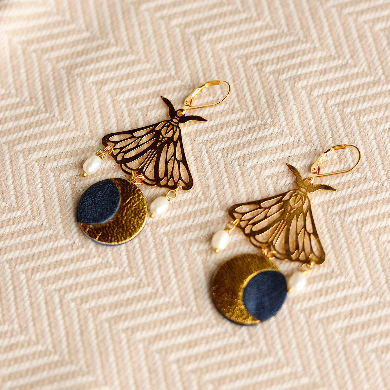 Boucles d’oreilles Papillons Lune