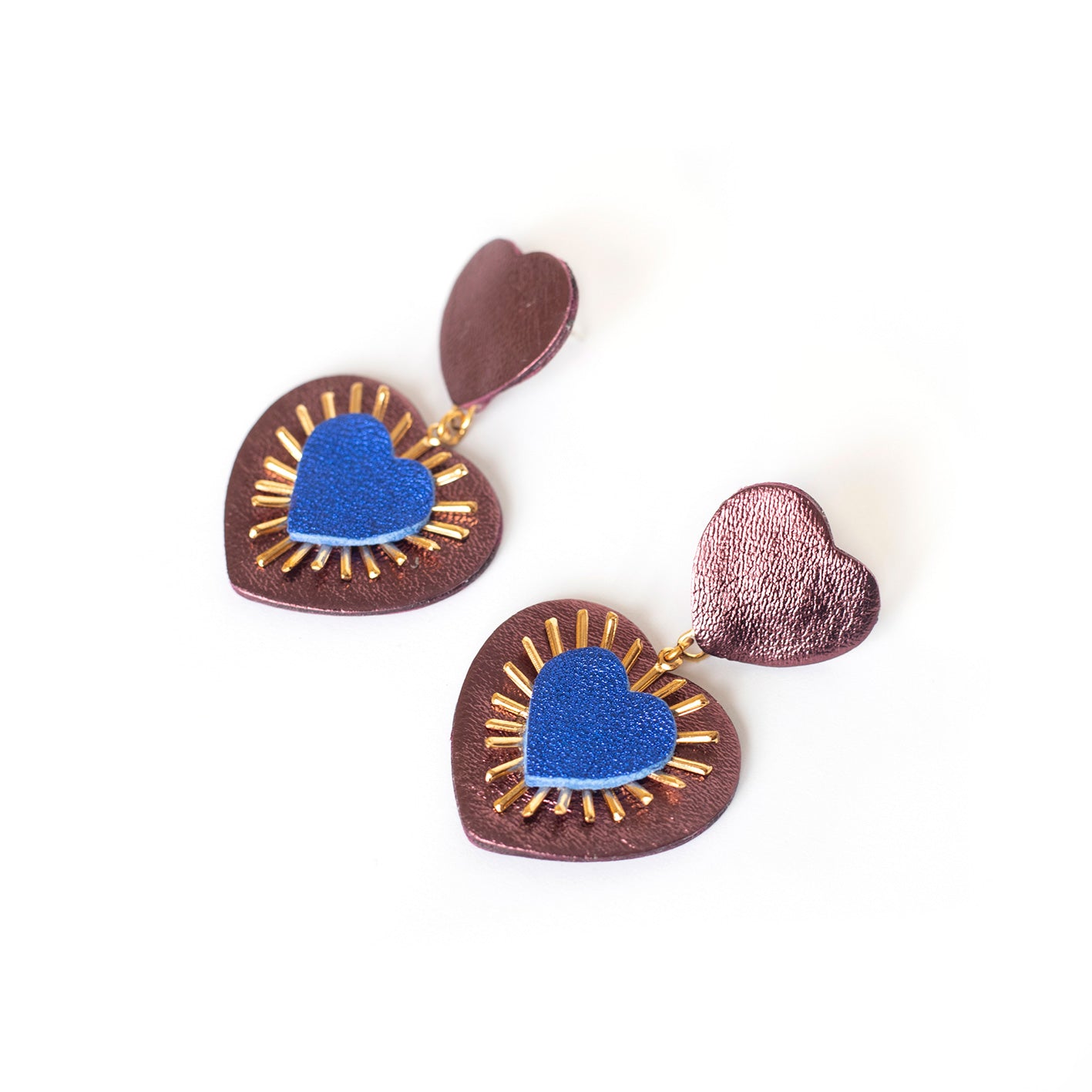 Sacré Coeur purple and ultramarine earrings