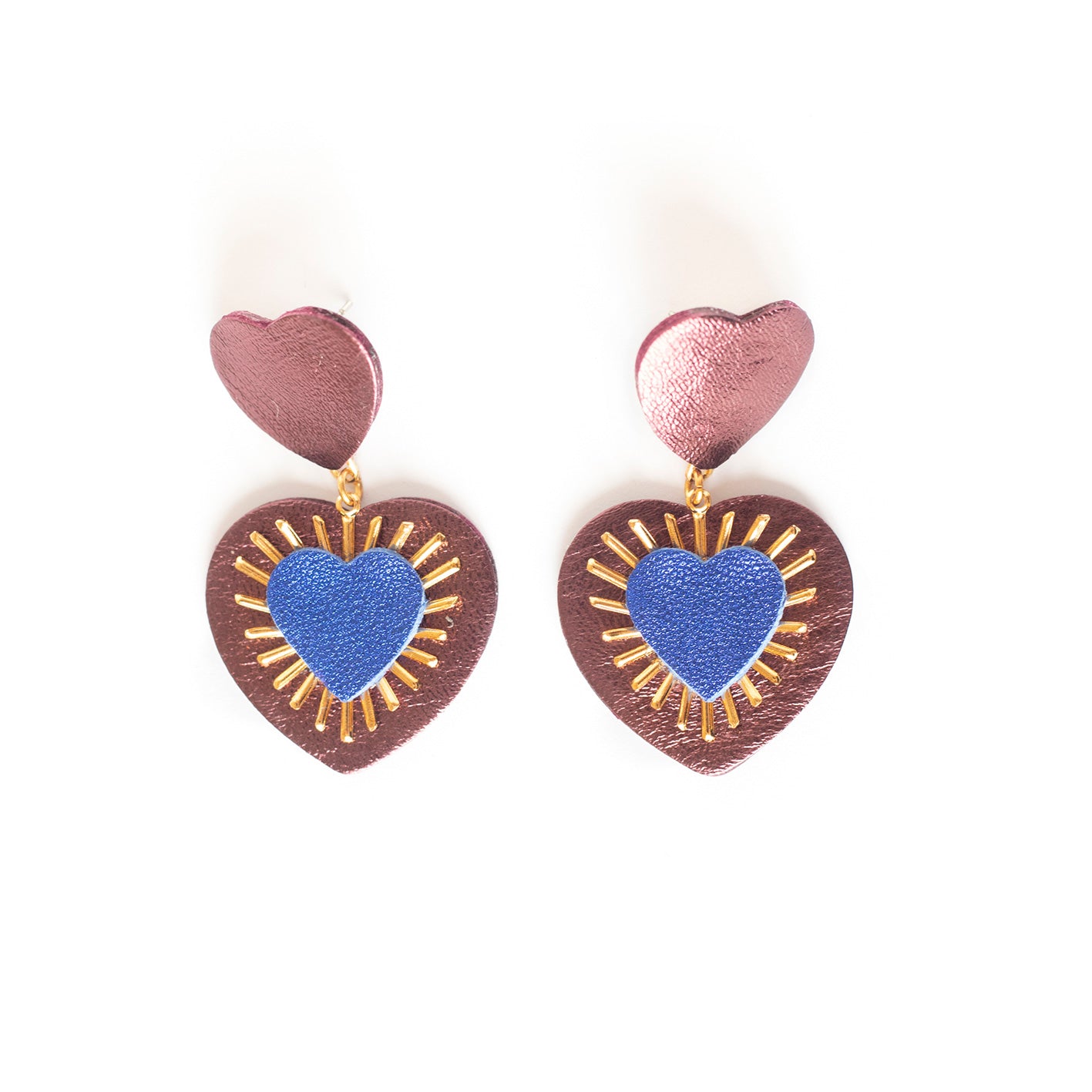 Sacré Coeur purple and ultramarine earrings
