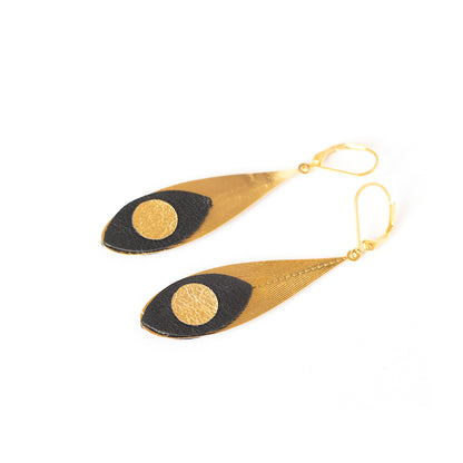 Boucles d'oreilles Osiris noir et doré