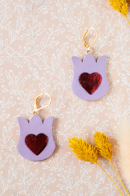 Heart Tulip Earrings