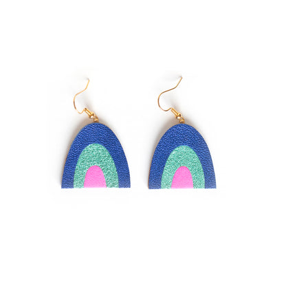 boucles d'oreilles Arc-en-Ciel outremer turquoise rose